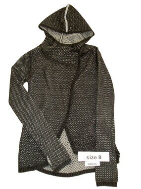 Ivivva Girl by Lululemon 🍋 reversible sweater cardigan grey thumbholes size 8